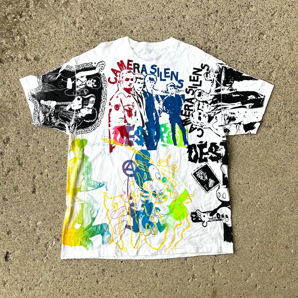 White Punk Cotton T-Shirt 2X XXL New with Tag One of a Kind Street Art Tee